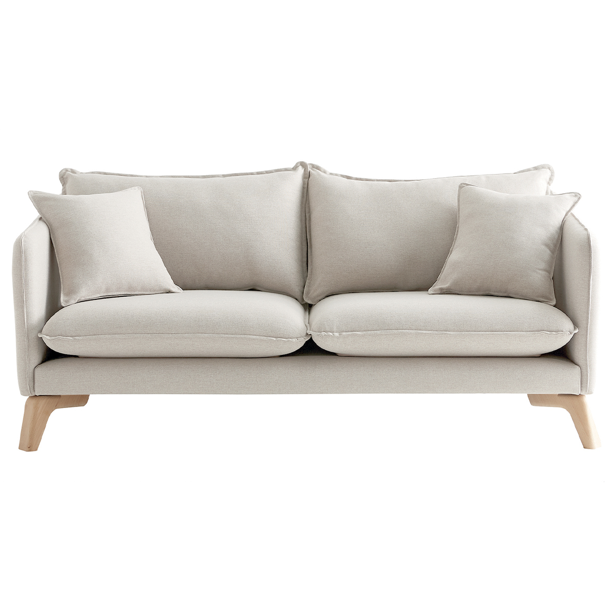 Divano 3 posti ecosostenibile in tessuto beige chiaro FOREST