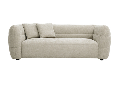 Divano 3 posti in tessuto effetto velluto testurizzato beige JOYA