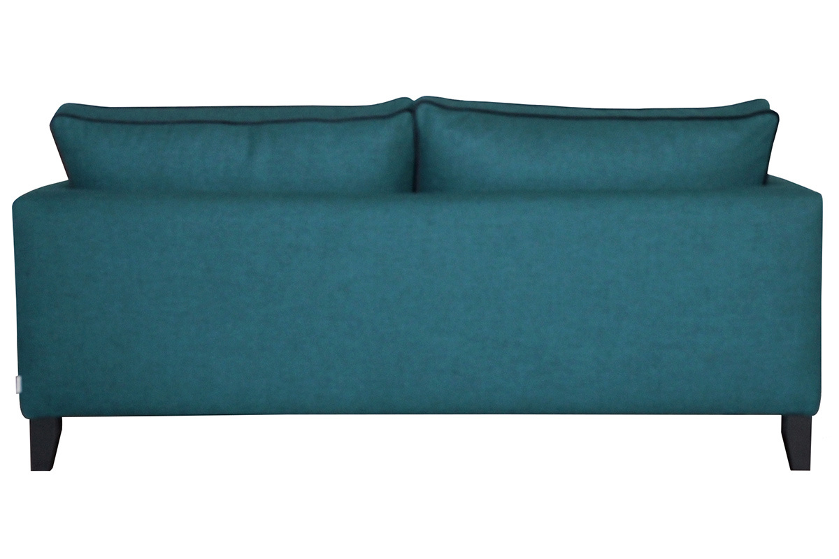 Divano 3 posti reversibile in tessuto stampa vegetale blu pavone HARRISON