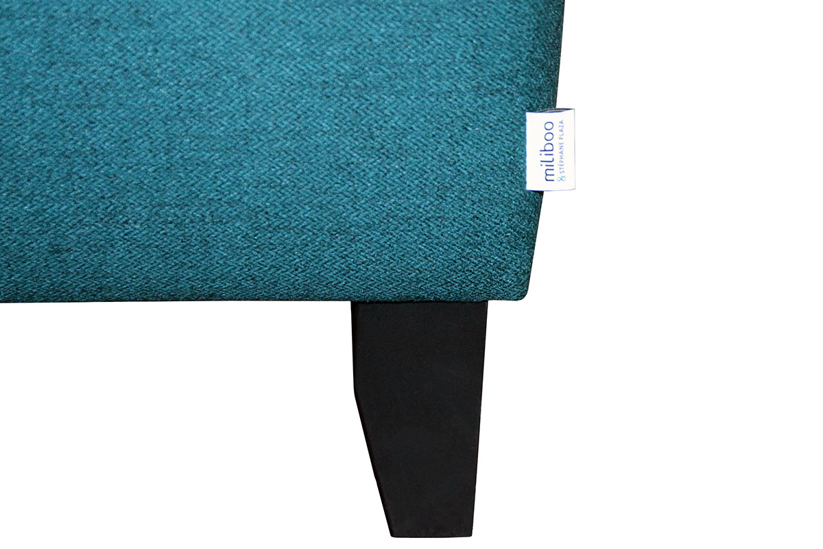 Divano 3 posti reversibile in tessuto stampa vegetale blu pavone HARRISON