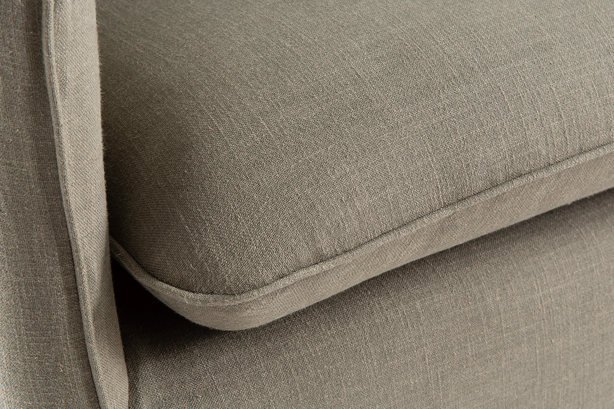 Divano 3 posti sfoderabile in lino verderame MERLIN