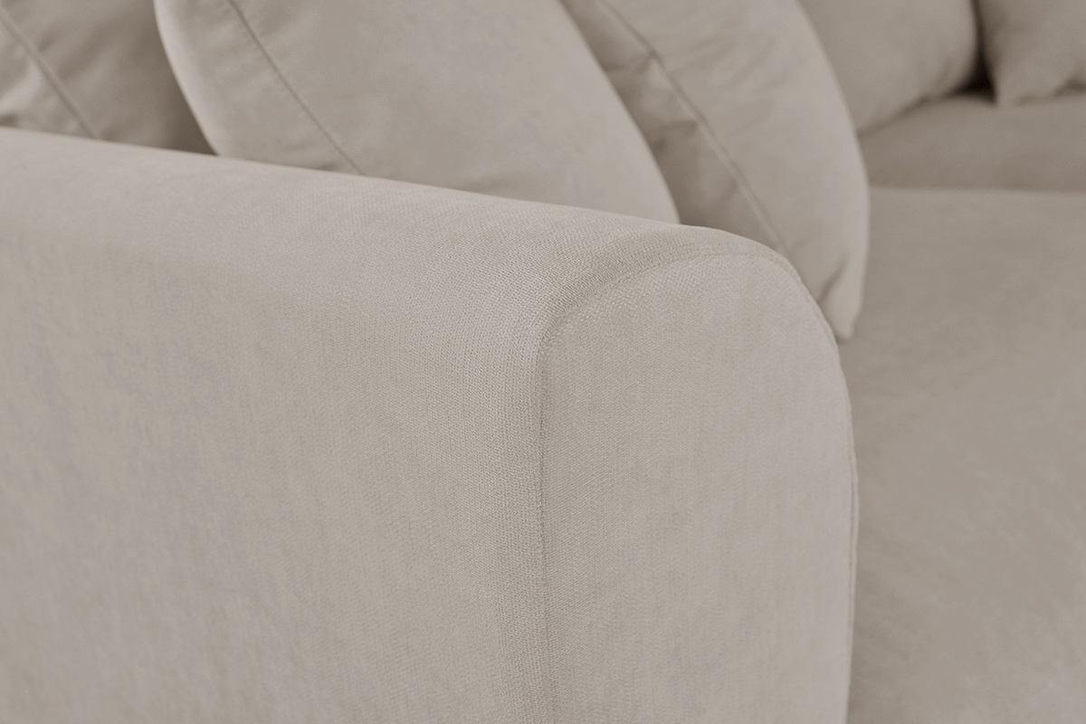 Divano 3 posti sfoderabile in tessuto color grigio tortora FEVER