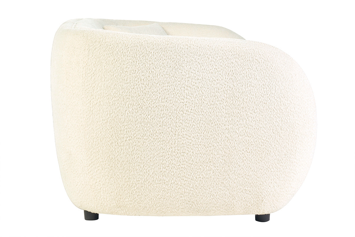 Divano a 3-4 posti in tessuto boucl bianco MOCHI