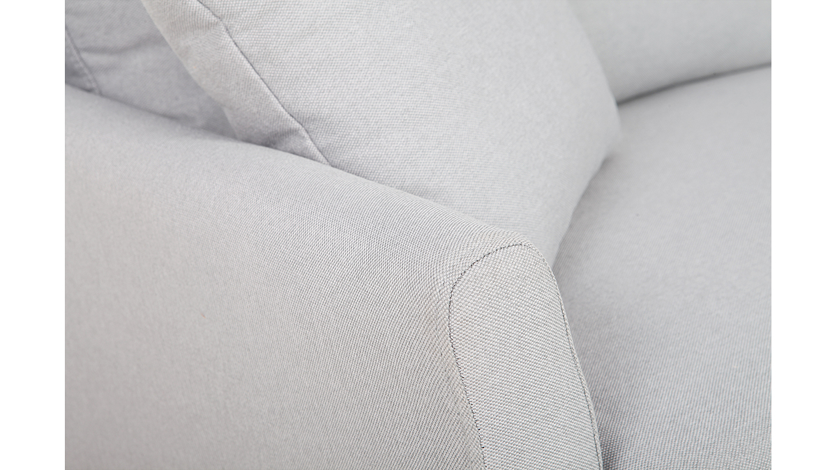 Divano a 3 posti design in tessuto Grigio chiaro con spazio per riporre i propri oggetti MEDLEY