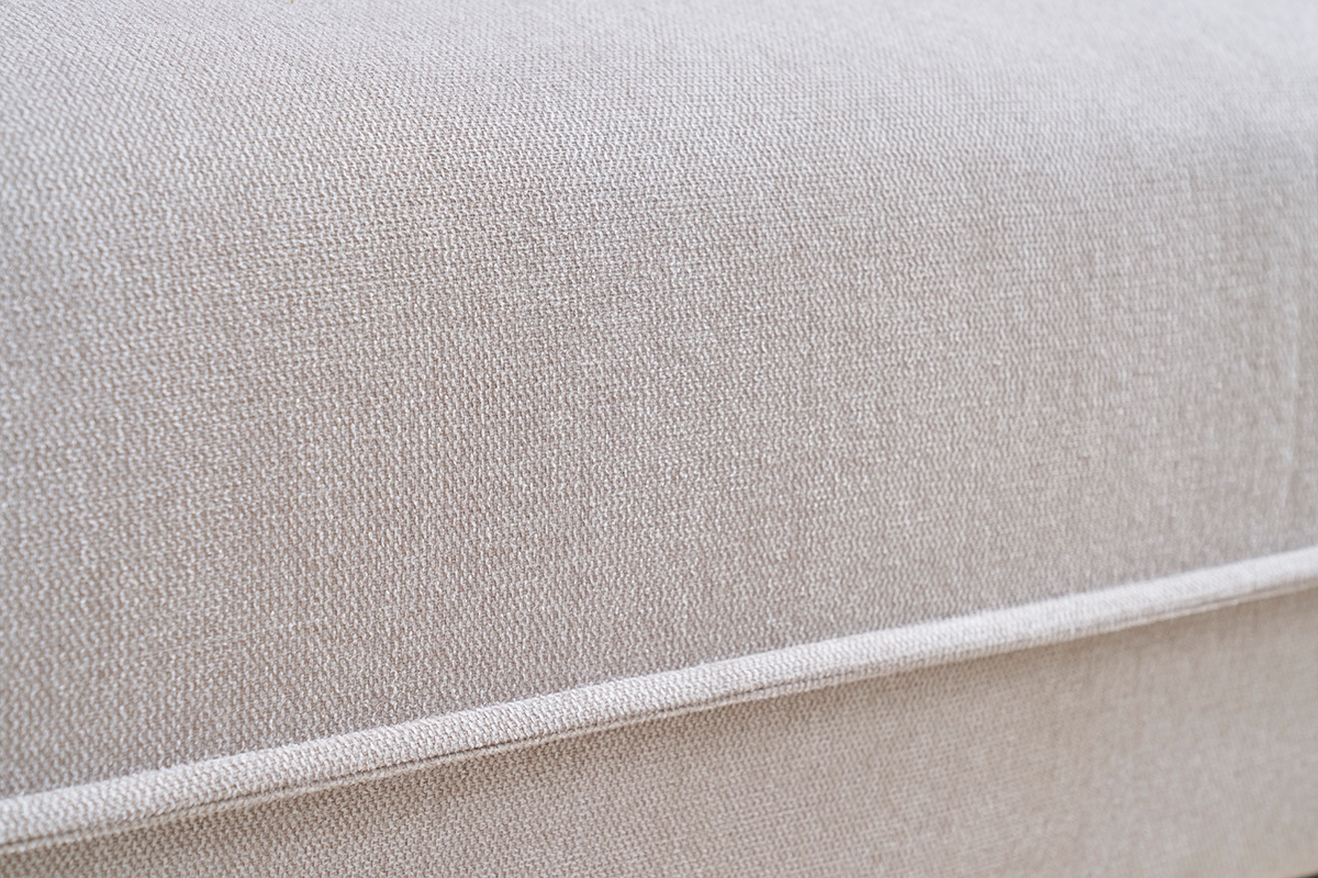 Divano a 3 posti in tessuto effetto velluto beige testurizzato PIO