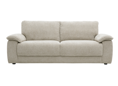 Divano a 3 posti in tessuto effetto velluto testurizzato beige LIVIO