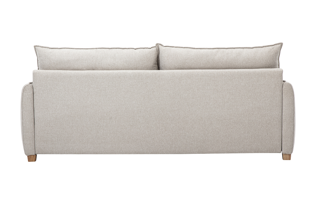 Divano a 3 posti in tessuto effetto velluto testurizzato beige RENZO