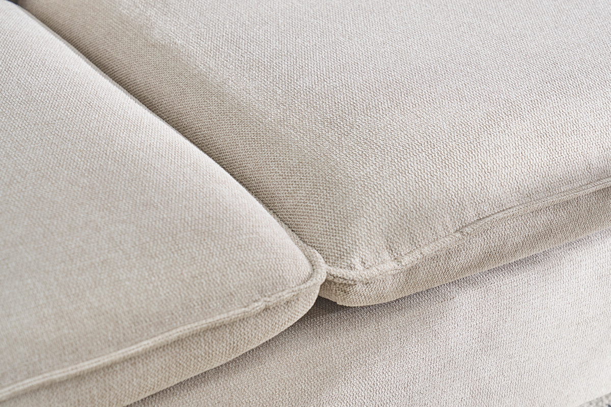 Divano a 3 posti in tessuto effetto velluto testurizzato beige RENZO