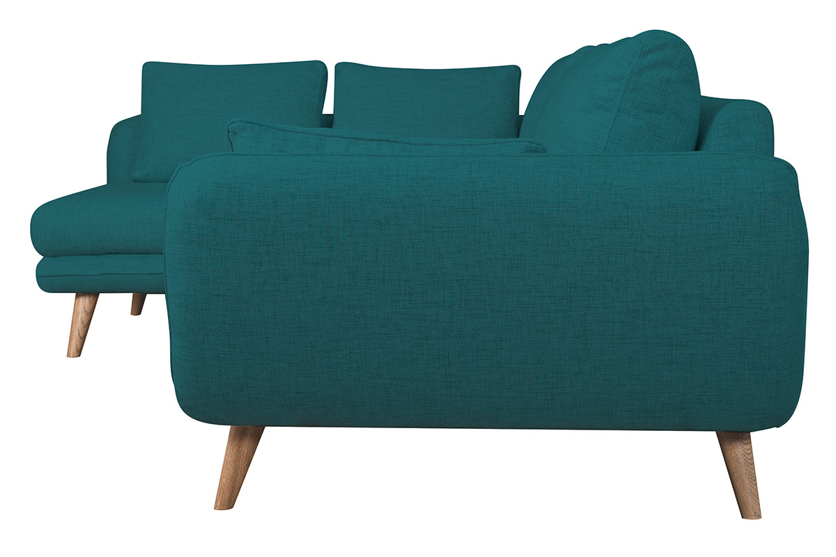 Divano ad angolo scandinavo 5 blu pavone CREEP