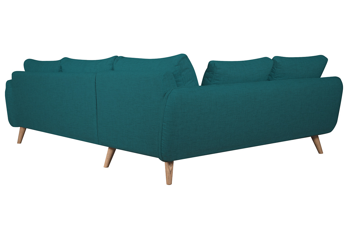 Divano ad angolo scandinavo 5 blu pavone CREEP