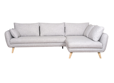 Divano ad angolo scandinavo 5 posti grigio chiaro mélange CREEP - Divano ad angolo scandinavo 5 posti grigio chiaro mélange CREEP