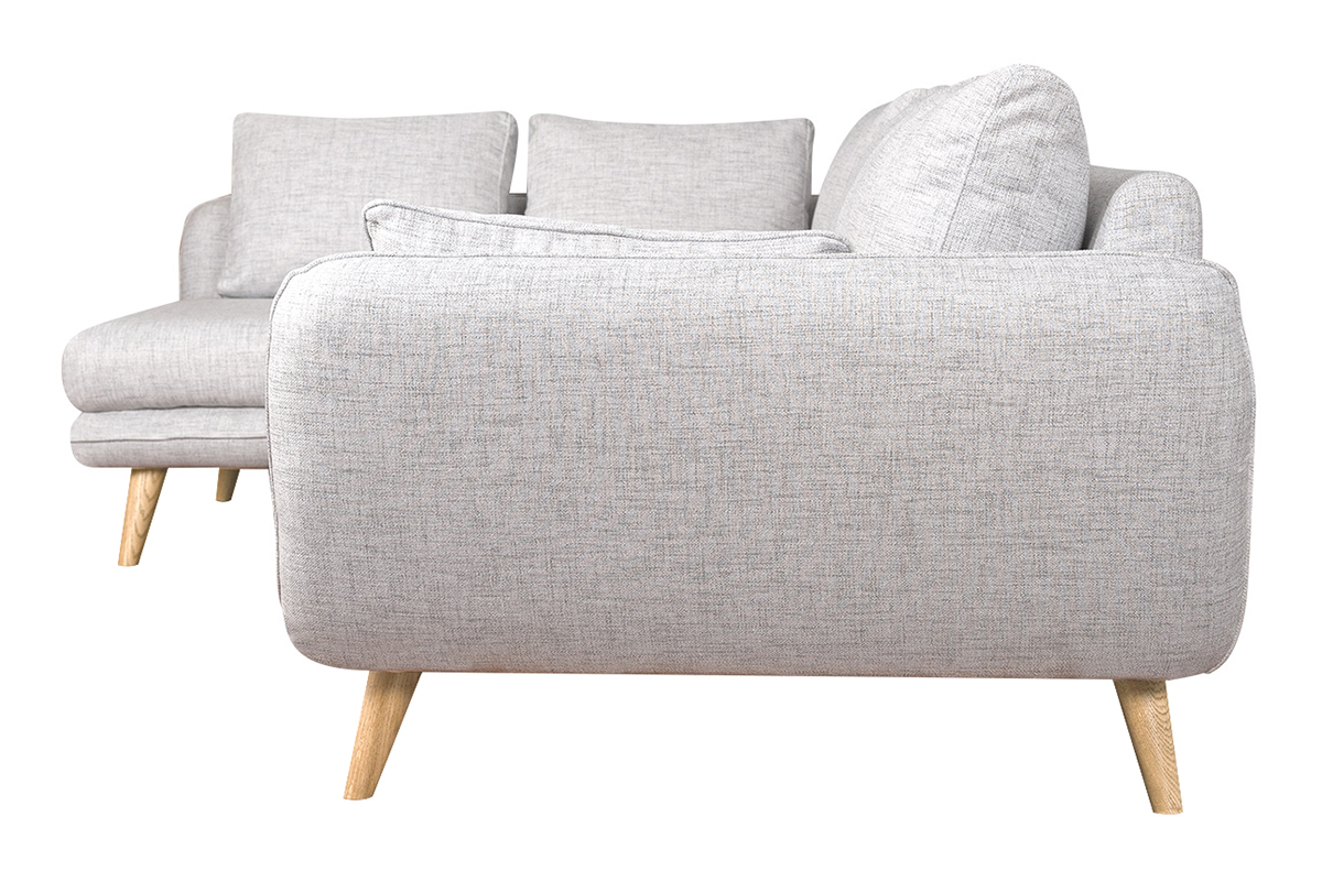 Divano ad angolo scandinavo 5 posti grigio chiaro mlange CREEP
