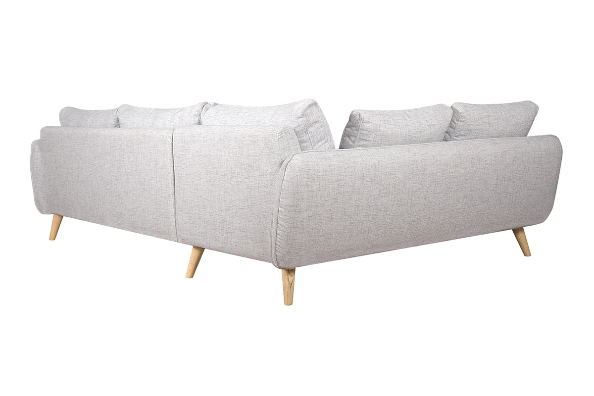 Divano ad angolo scandinavo 5 posti grigio chiaro mlange CREEP