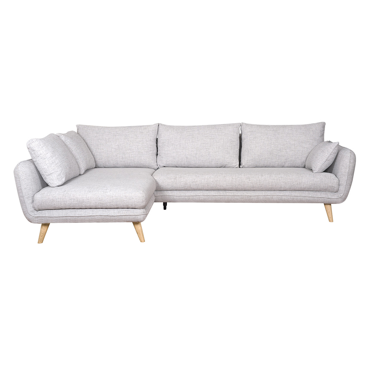 Divano ad angolo scandinavo 5 posti grigio chiaro mélange CREEP