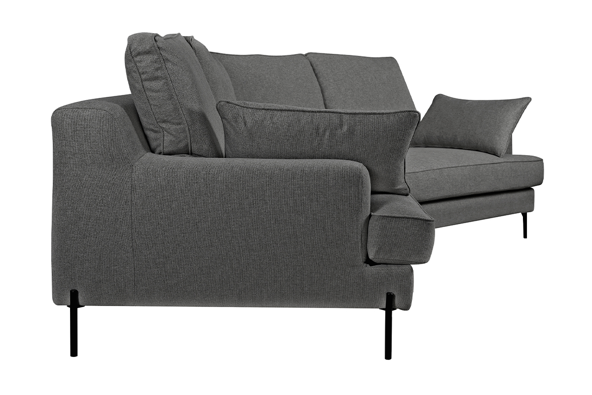 Divano angolare 5 posti grigio antracite base metallo nero PUCHKINE