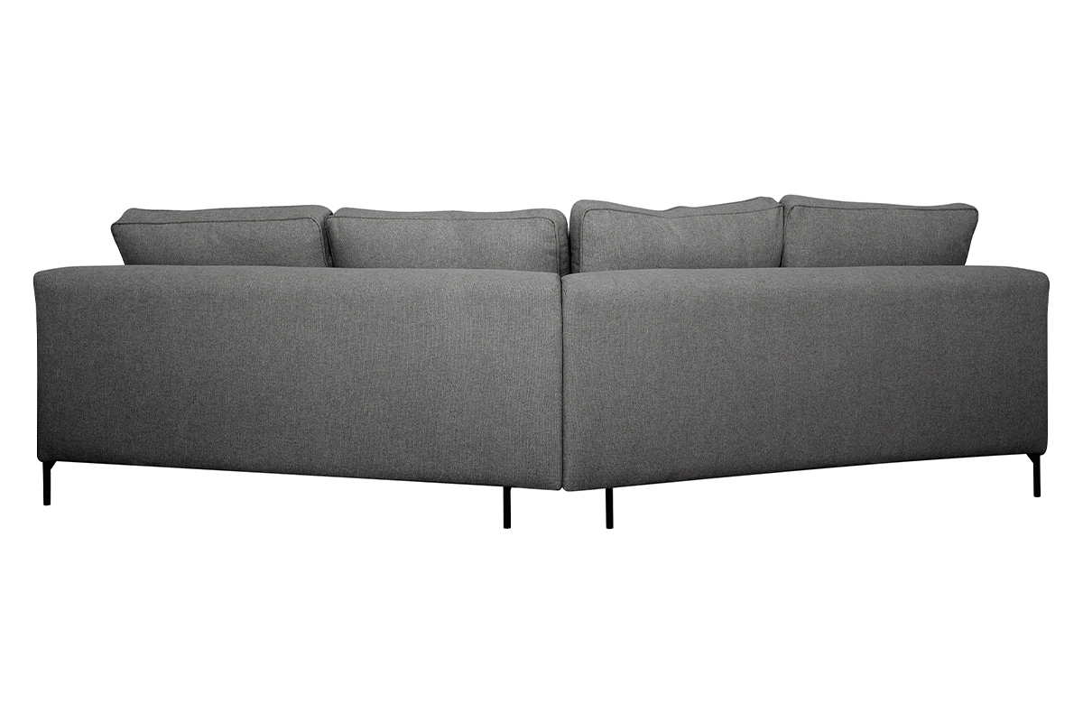 Divano angolare 5 posti grigio antracite base metallo nero PUCHKINE