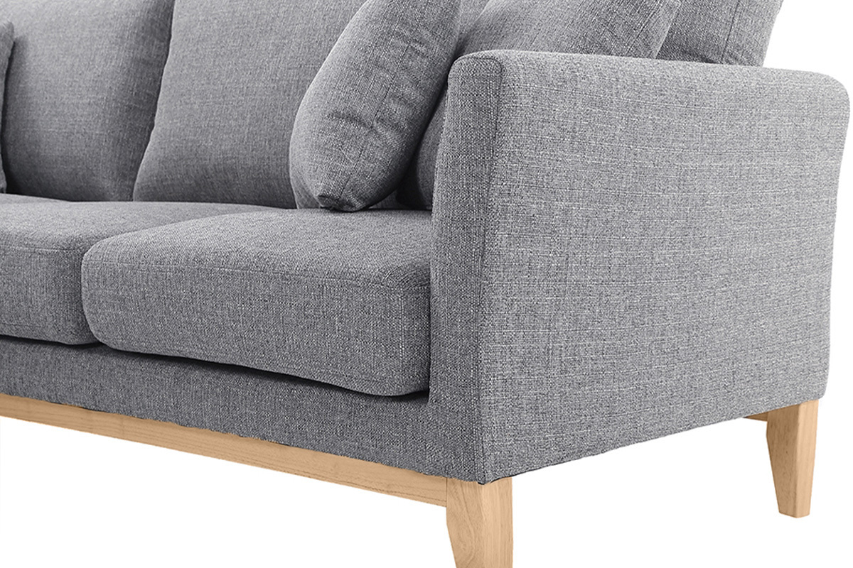 Divano angolare a sinistra scandinavo in tessuto Grigio chiaro sfoderabile OSLO