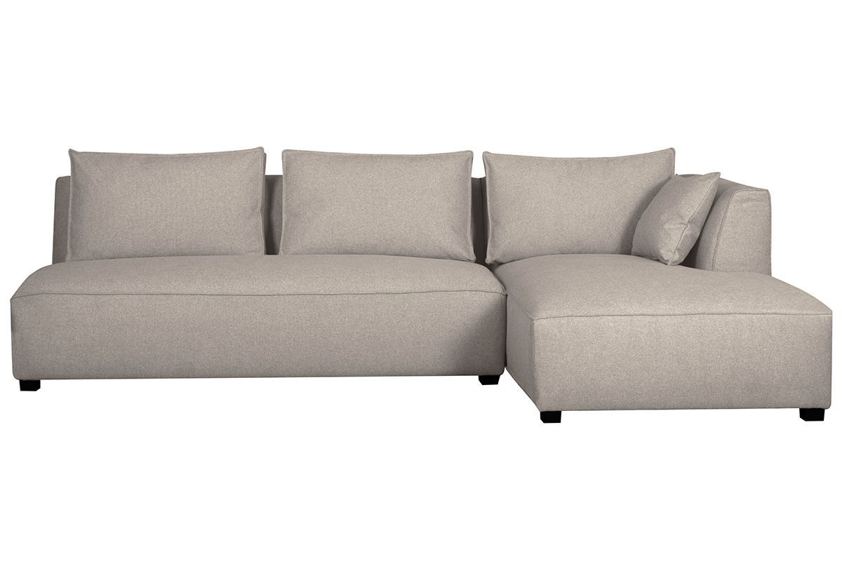 Divano angolare destro componibile con poltrona 2 posti beige PLURIEL