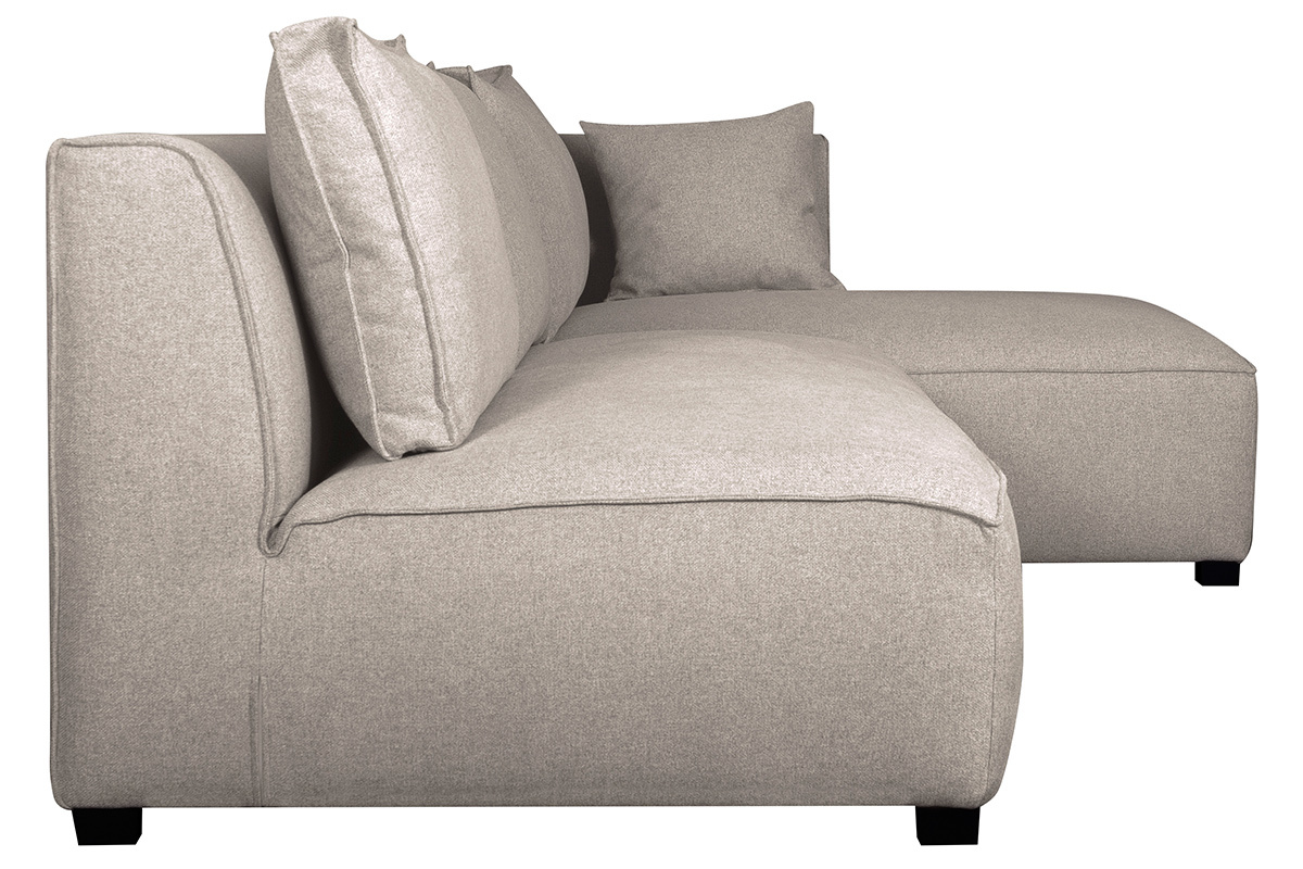 Divano angolare destro componibile con poltrona 2 posti beige PLURIEL