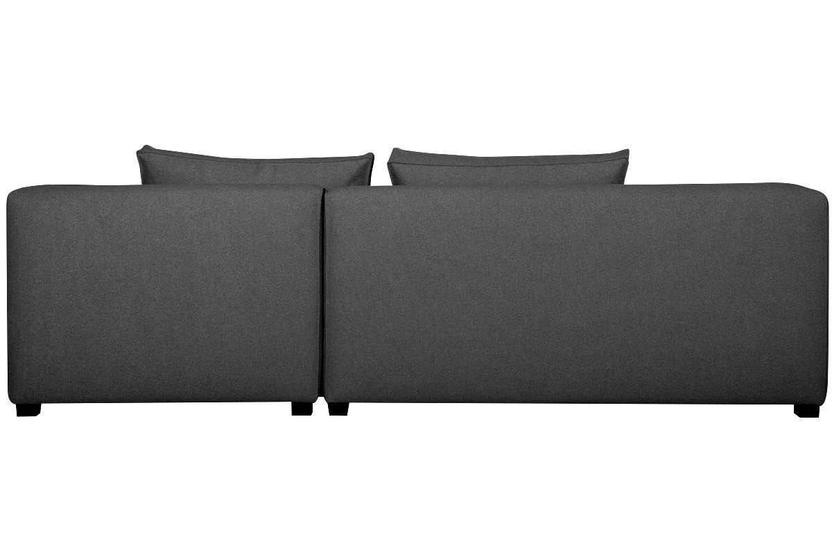 Divano angolare destro componibile tessuto grigio antracite PLURIEL