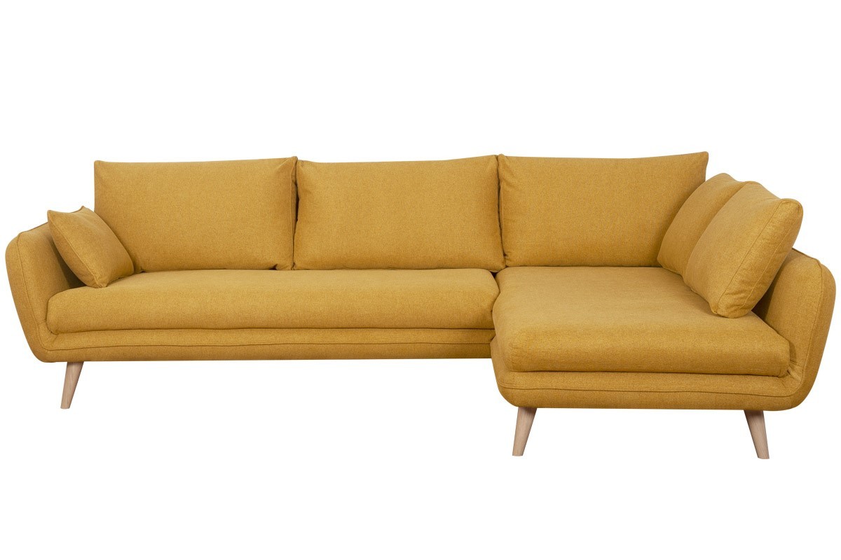 Divano angolare destro scandinavo 5 posti giallo cumino CREEP