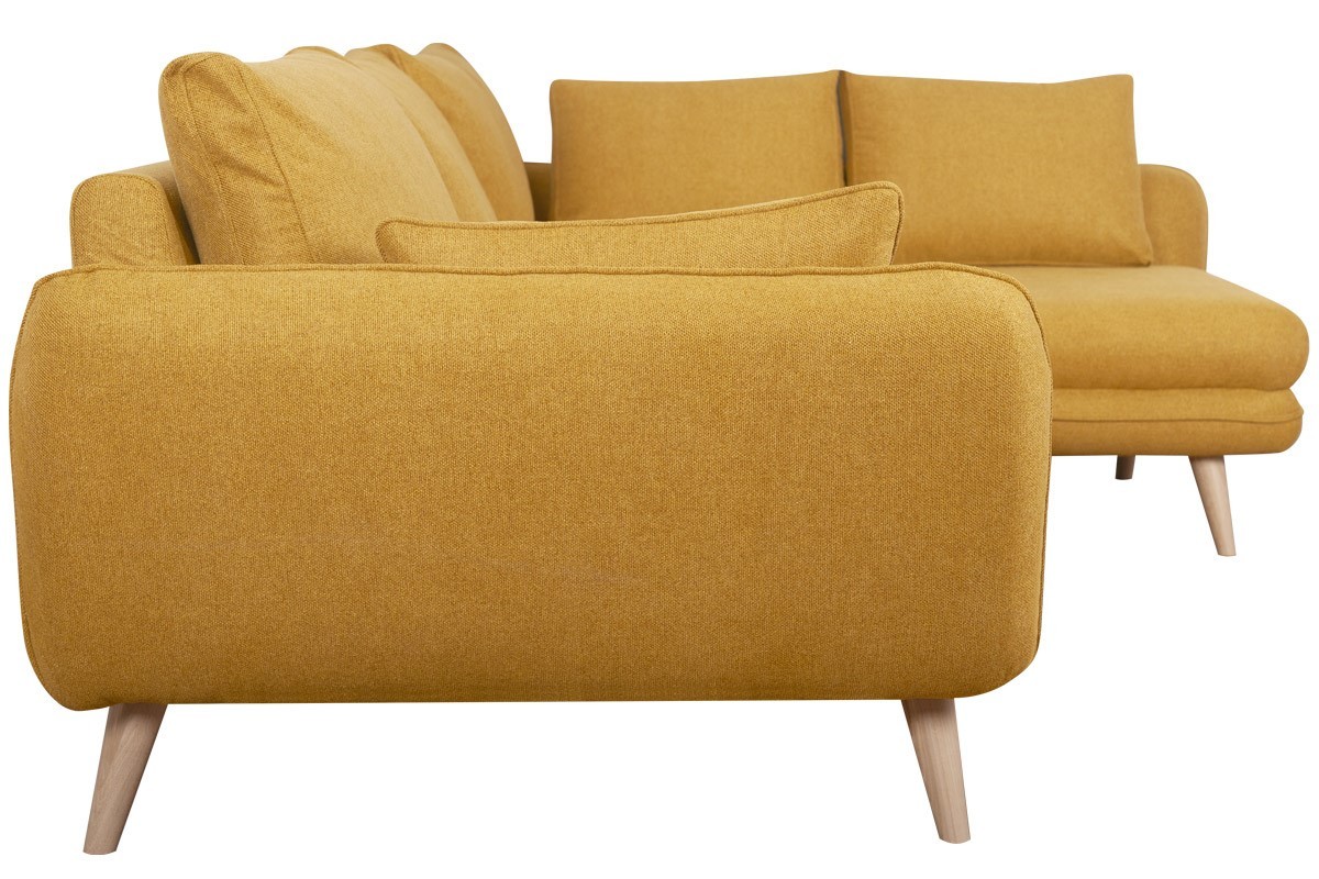 Divano angolare destro scandinavo 5 posti giallo cumino CREEP