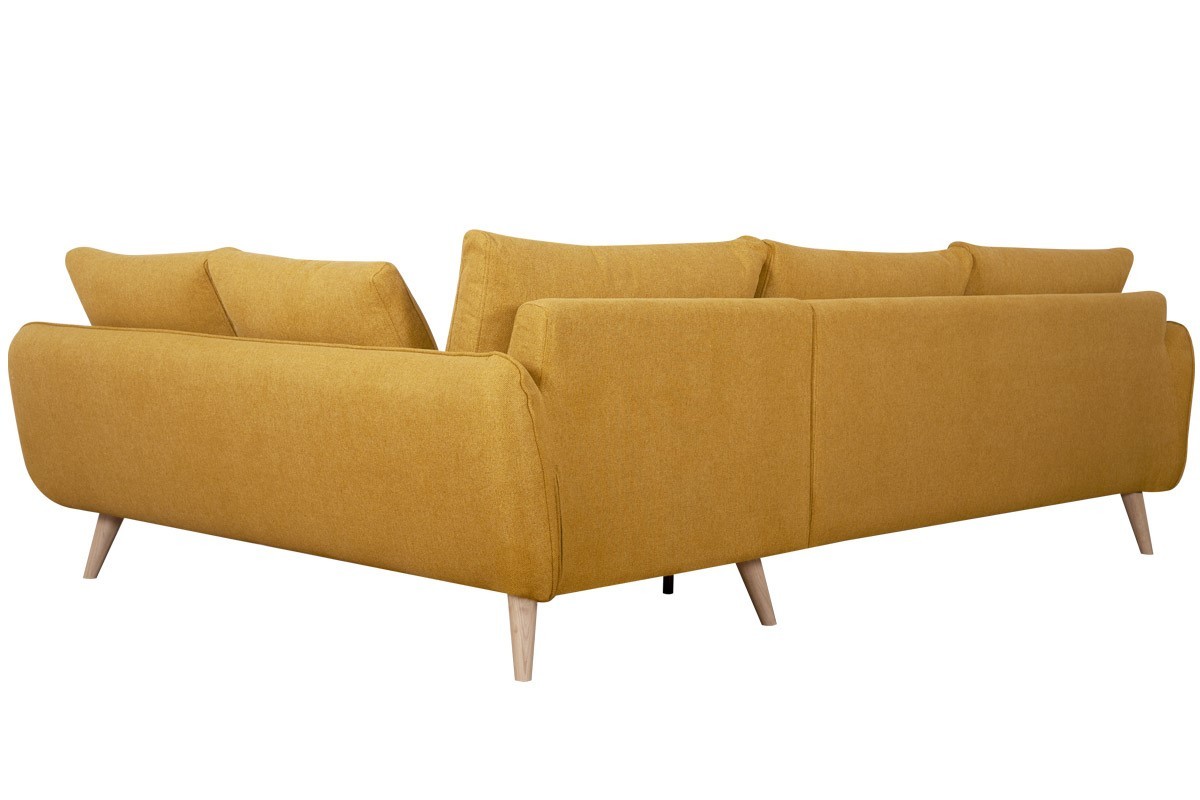 Divano angolare destro scandinavo 5 posti giallo cumino CREEP