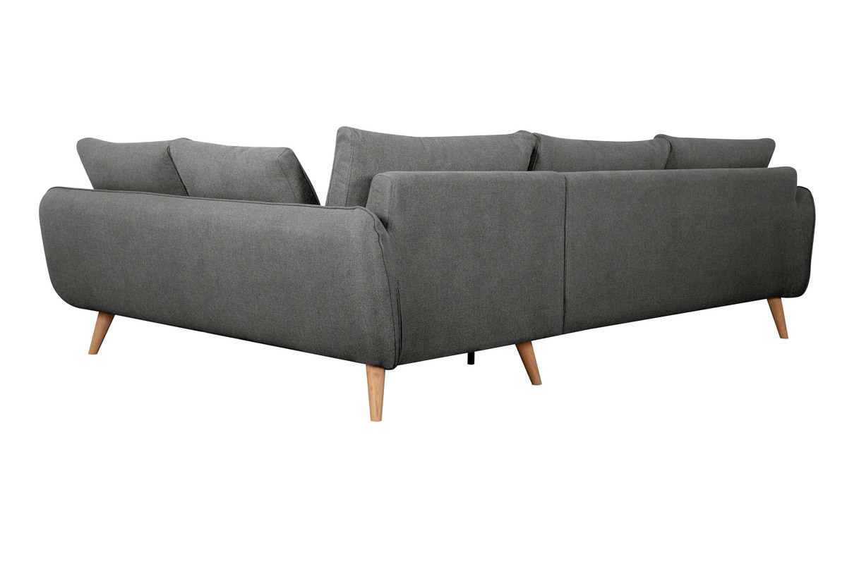 Divano angolare destro scandinavo 5 posti grigio antracite CREEP