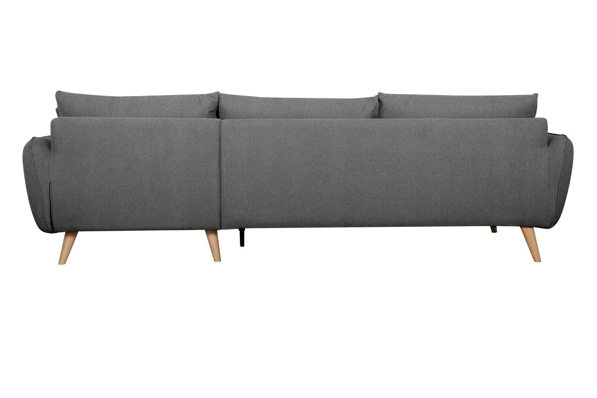 Divano angolare destro scandinavo 5 posti grigio antracite CREEP