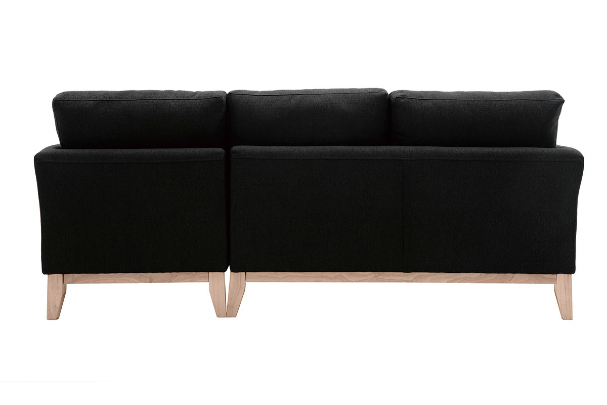 Divano angolare dritto scandinave in tessuto Grigio scuro sfoderabile OSLO