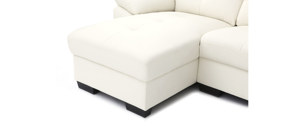 Divano angolare in pelle design bianco mountain miliboo