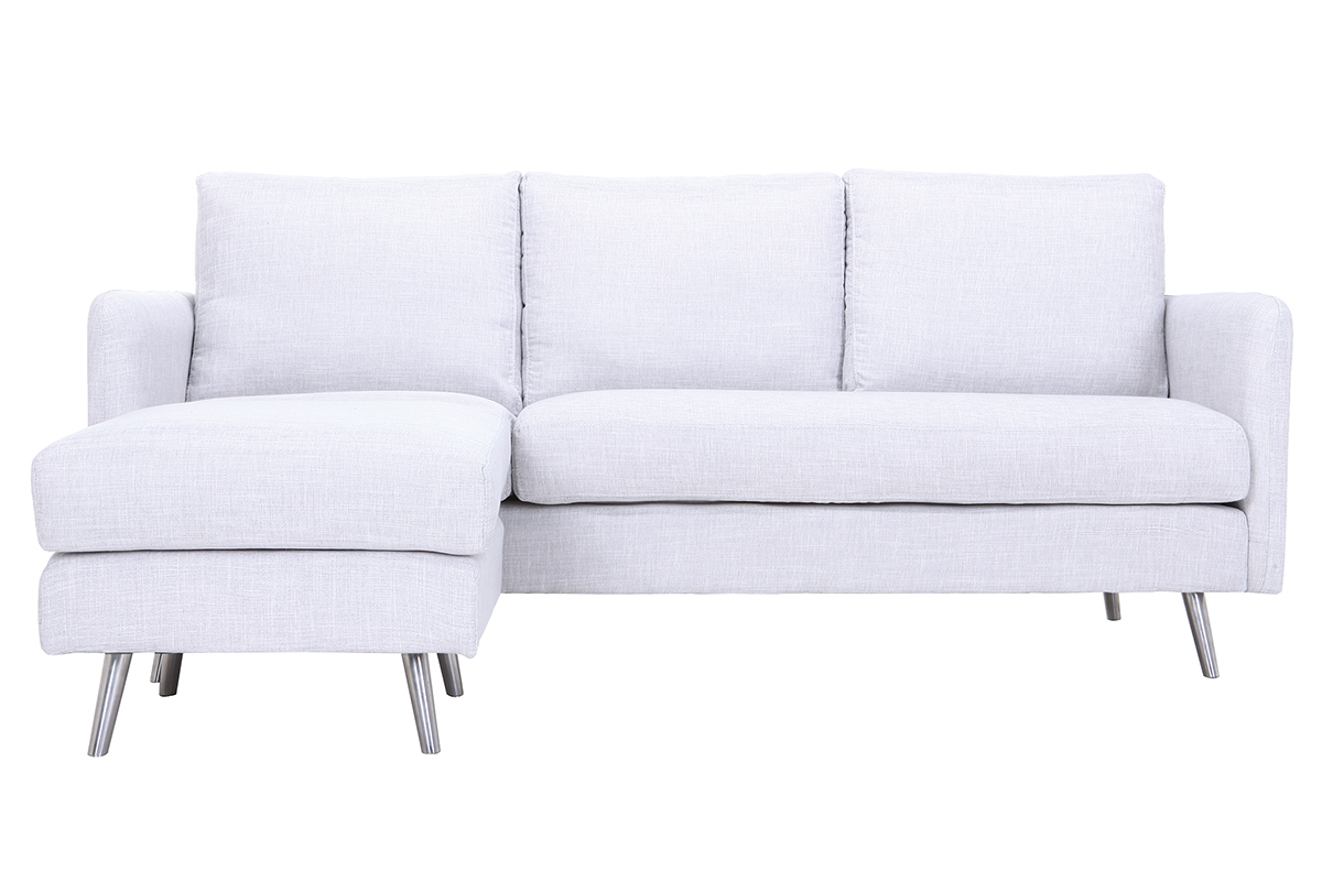 Divano angolare reversibile design 3 posti grigio blu BART