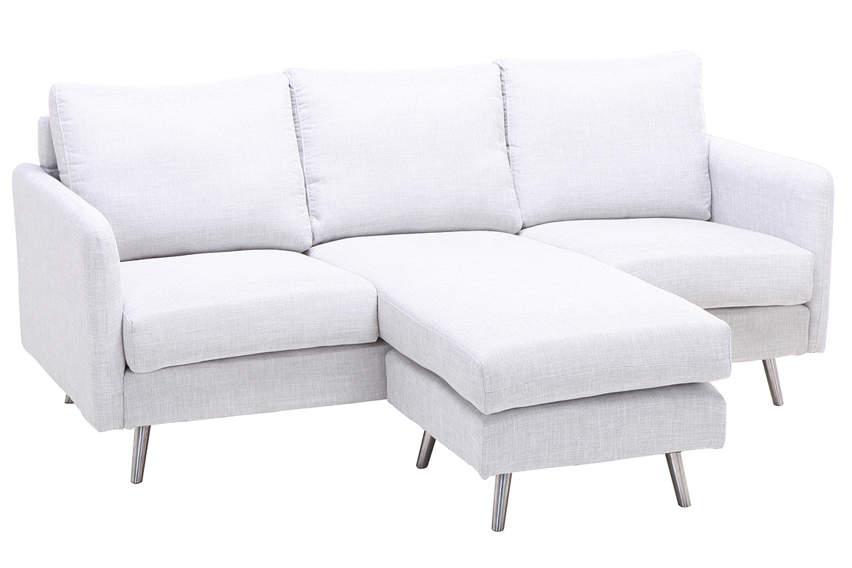 Divano angolare reversibile design 3 posti grigio blu BART