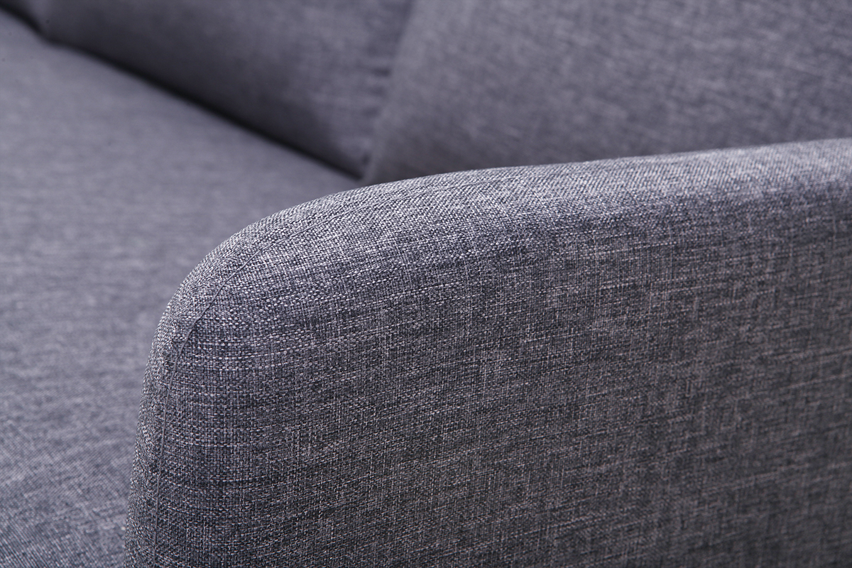 Divano angolare reversibile design 3 posti grigio scuro BART
