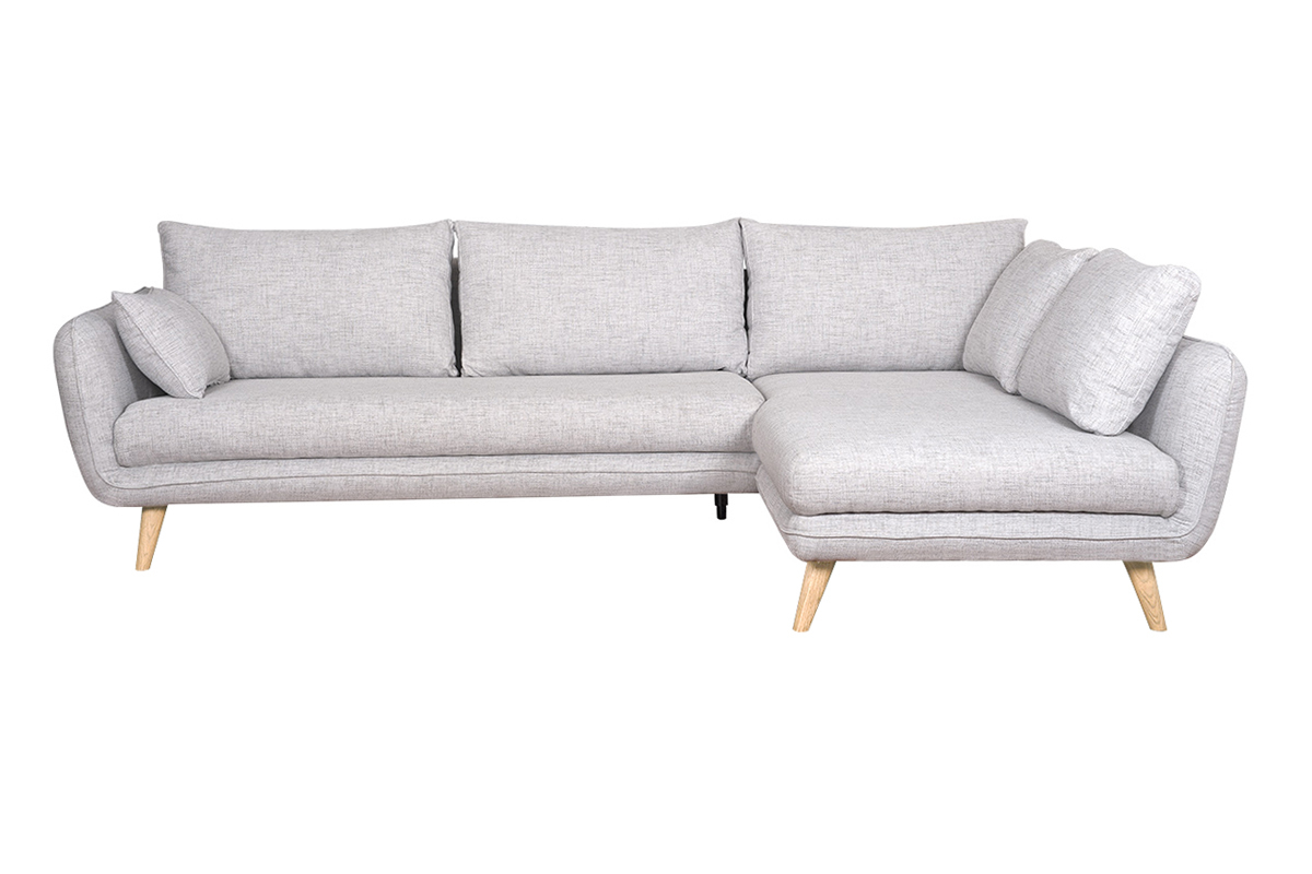 Divano angolare scandinavo 5 posti grigio chiaro a chiazze CREEP