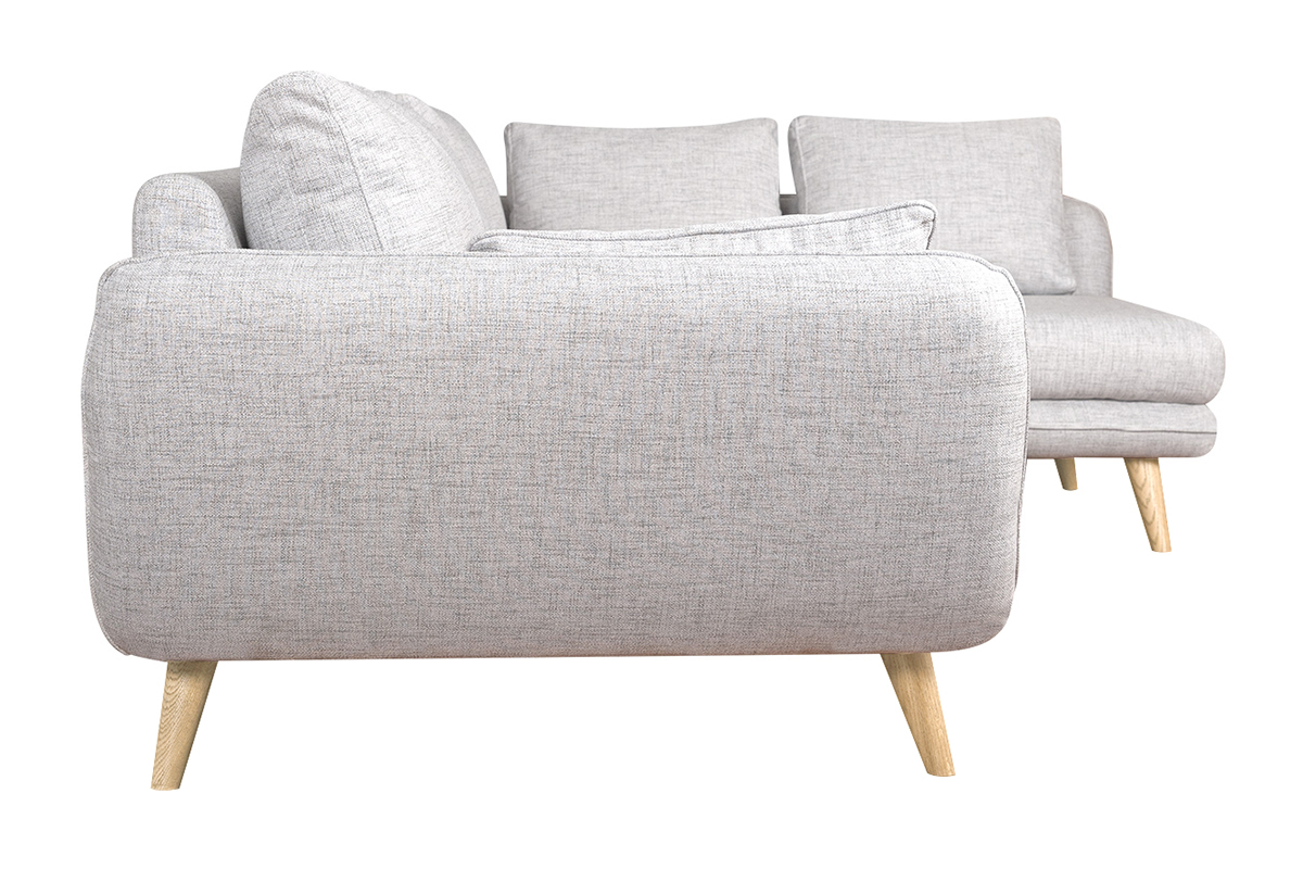 Divano angolare scandinavo 5 posti grigio chiaro a chiazze CREEP