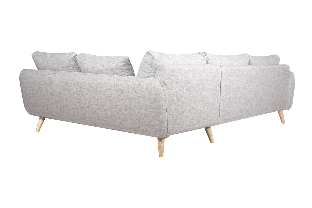 Divano angolare scandinavo 5 posti grigio chiaro a chiazze CREEP