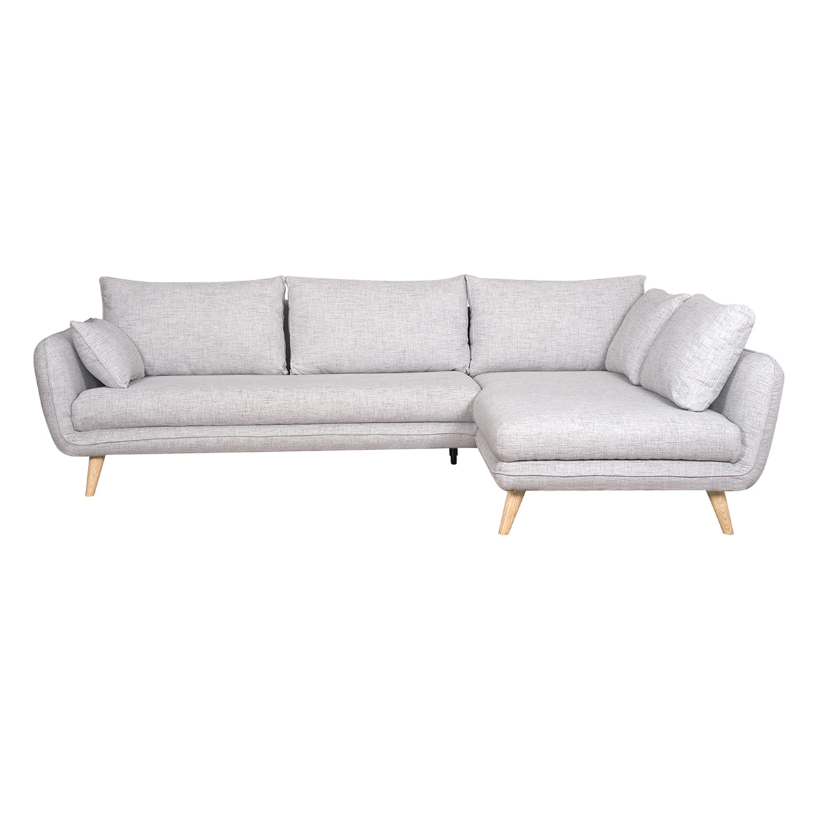 Divano angolare scandinavo 5 posti grigio chiaro a chiazze CREEP