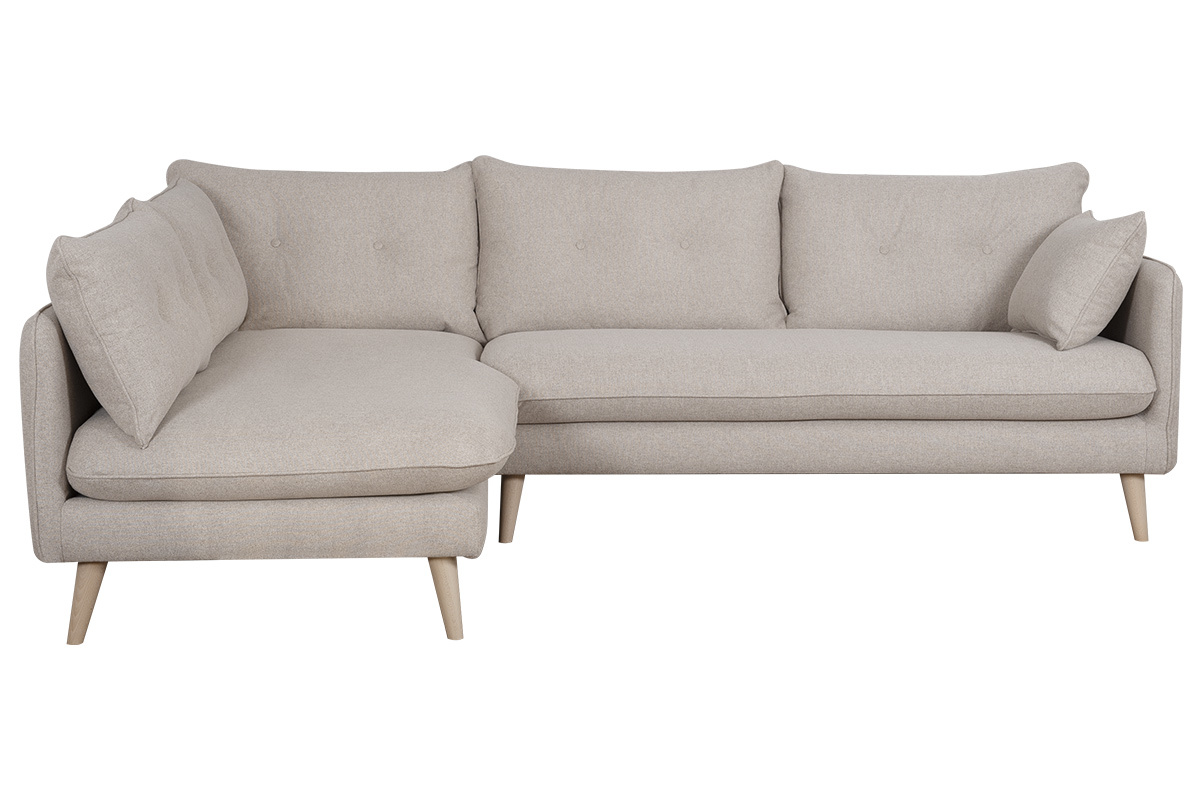 Divano angolare sinistro 5 posti beige - GUILTY