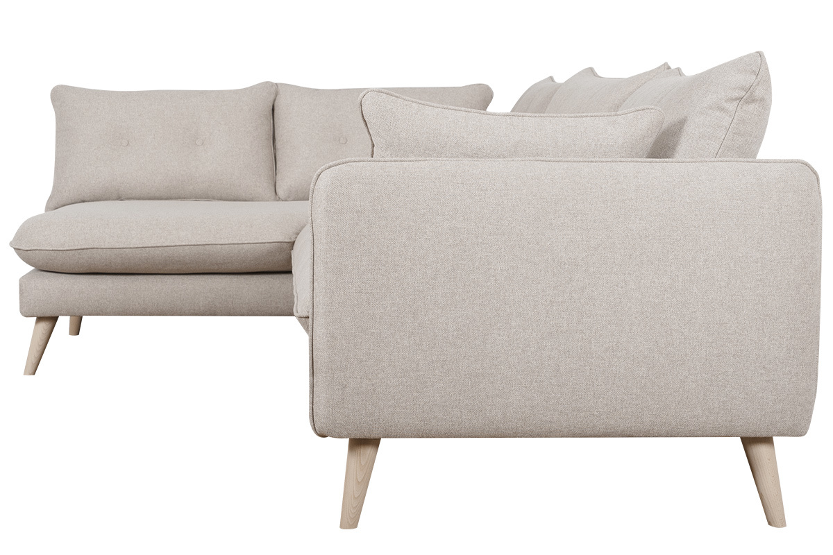 Divano angolare sinistro 5 posti beige - GUILTY