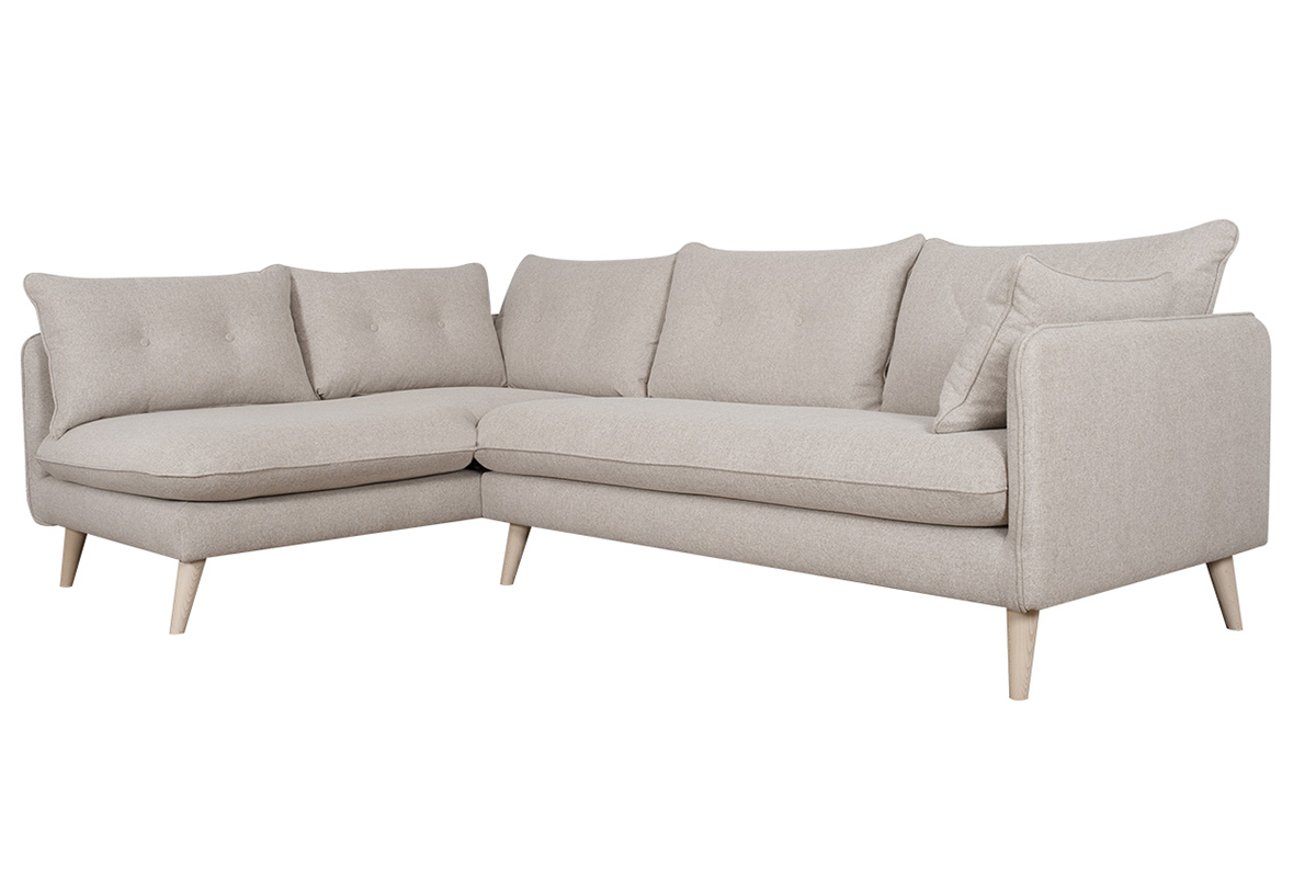 Divano angolare sinistro 5 posti beige - GUILTY