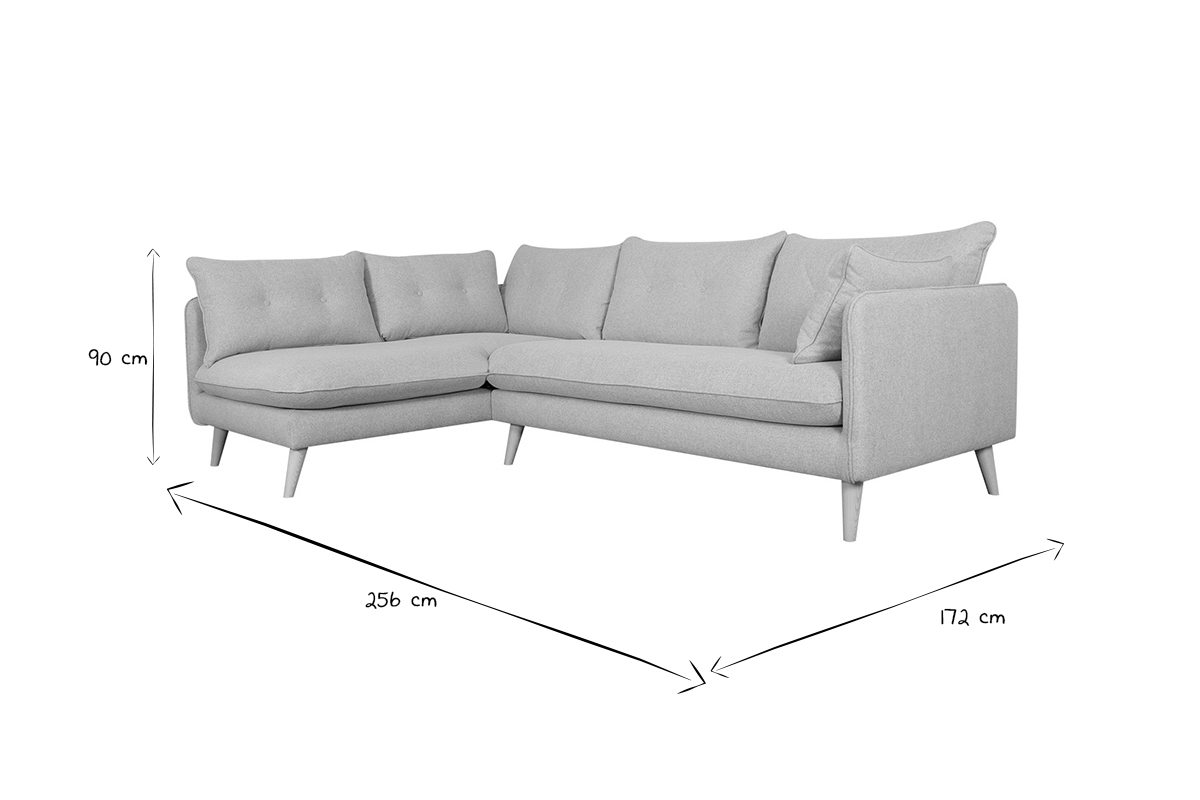 Divano angolare sinistro 5 posti beige - GUILTY