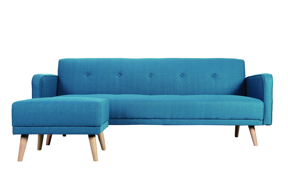 Divano angolo convertibile scandinavo blu ULLA