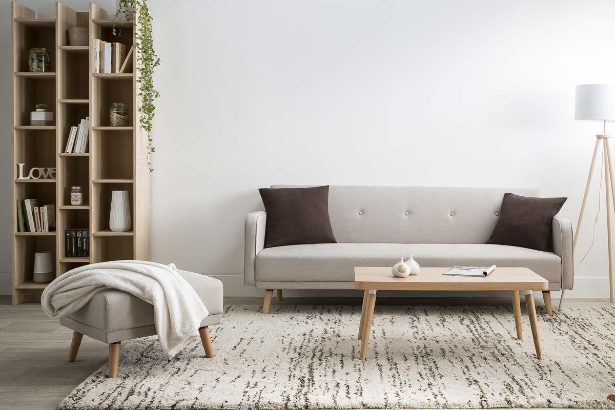 Divano angolo convertibile scandinavo naturale ULLA