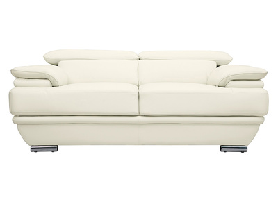 Divano bianco in pelle design 2 posti con poggiatesta reclinabile EWING