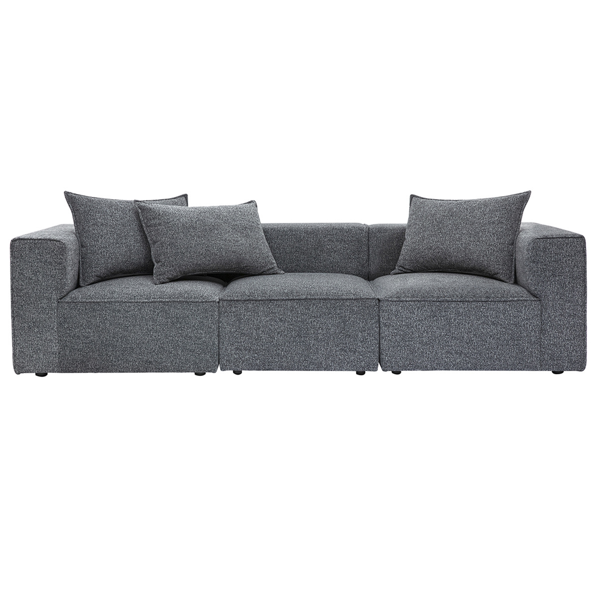 Divano componibile 4 posti in tessuto grigio scuro KERRY