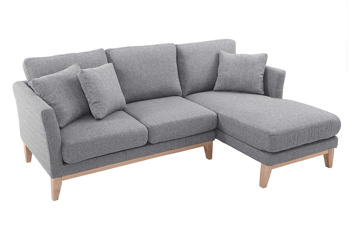 Divano con angolo destro scandinavo grigio chiaro OSLO