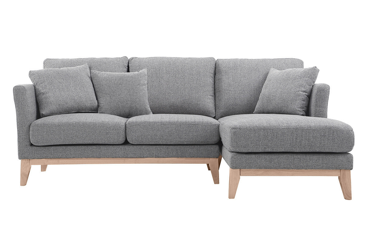 Divano con angolo destro scandinavo grigio chiaro OSLO