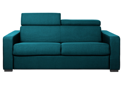 Divano convertibile 3 posti con testiera regolabile blu anatra NORO