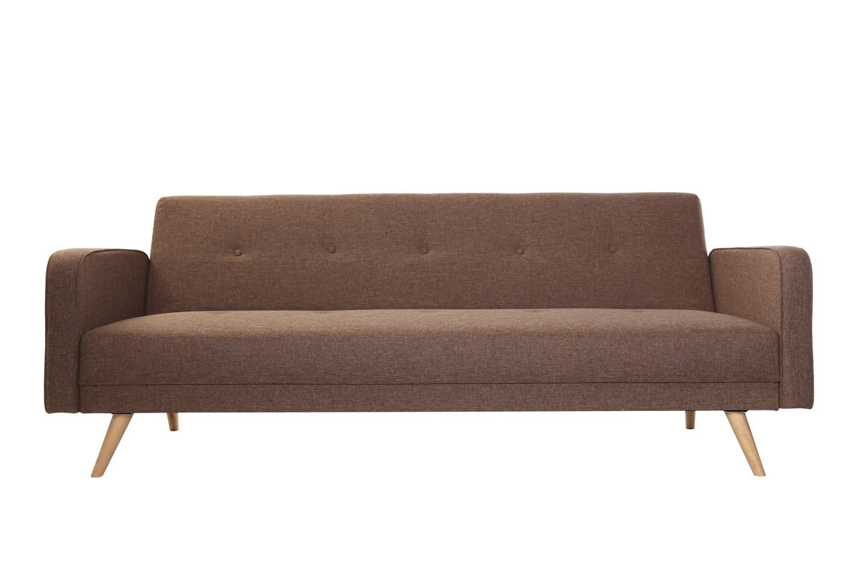 Divano convertibile 3 posti design scandinavo camel ULLA